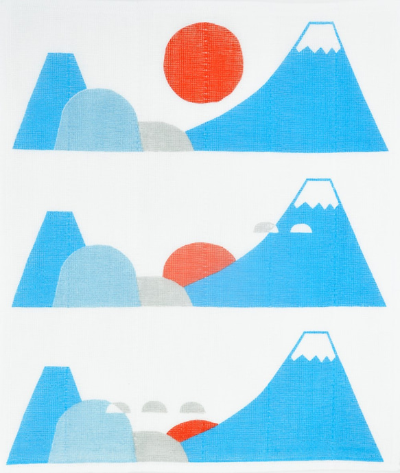 かやのふきん「富士山」　作者：粟辻デザイン 1枚目の画像