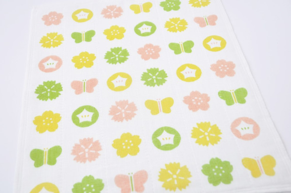 かやのふきん「お干菓子（ピンク）」　作者：粟辻デザイン 1枚目の画像