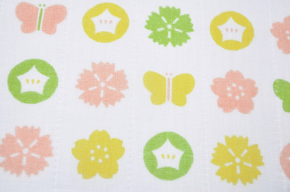 かやのふきん「お干菓子（ピンク）」　作者：粟辻デザイン 2枚目の画像