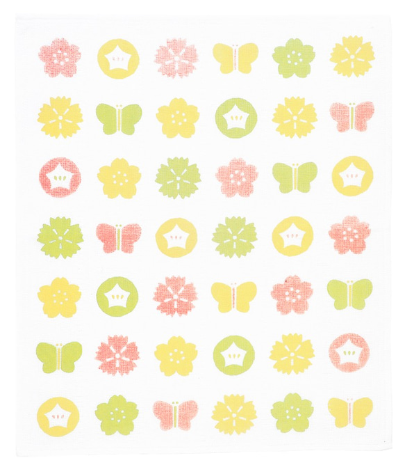 かやのふきん「お干菓子（ピンク）」　作者：粟辻デザイン 3枚目の画像