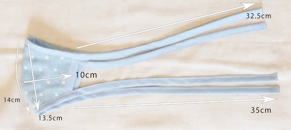 手作り布マスク　立体型　レディースおおきめサイズ　水玉模様　紐タイプ 8枚目の画像
