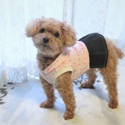犬服　かわいいピンクのヒョウ柄！ドッグウエア　フード+プリーツスカートタイプ　トイプードルサイズ～5kg 1枚目の画像