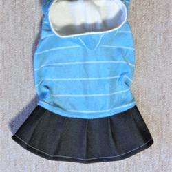 犬服　肌ざわりのいいドッグウエア　フード+プリーツスカートタイプ　トイプードルサイズ～5kg 5枚目の画像