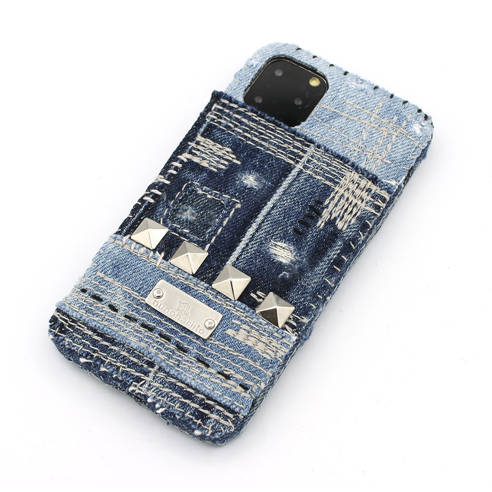 スタッズデニムiPhoneケース_Saturn - iPhone17Pro,16Proほか全機種対応,Android