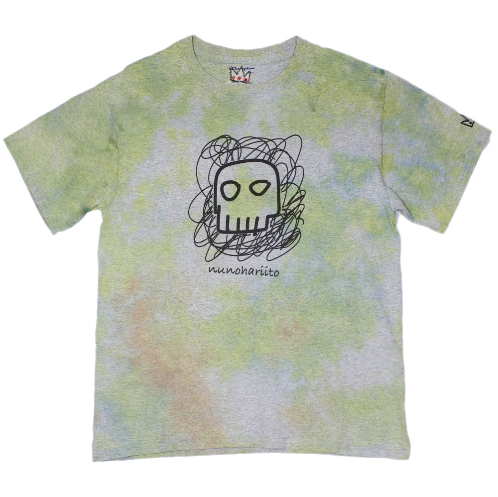 【1点物】スカルとむら染めタイダイTシャツ〜no.02
