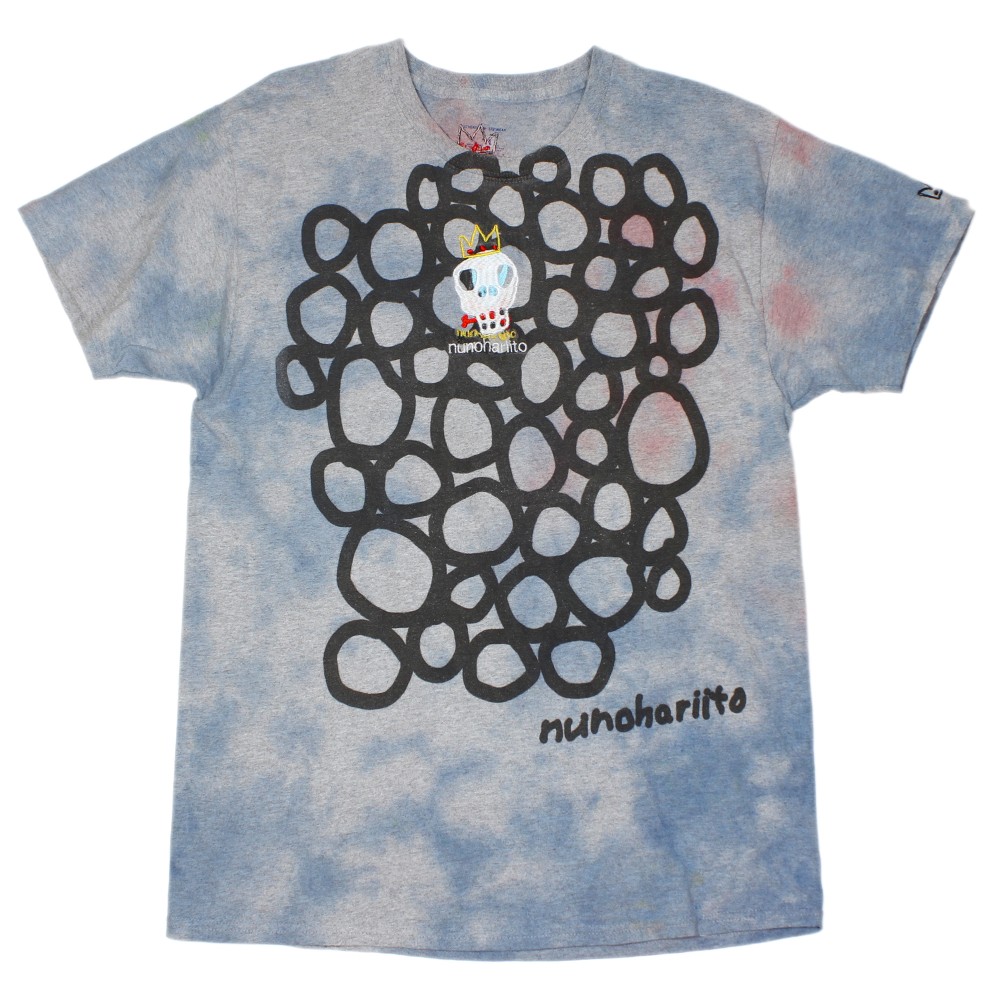 【1点物】スカルの刺繍とむら染めタイダイTシャツ〜no.03