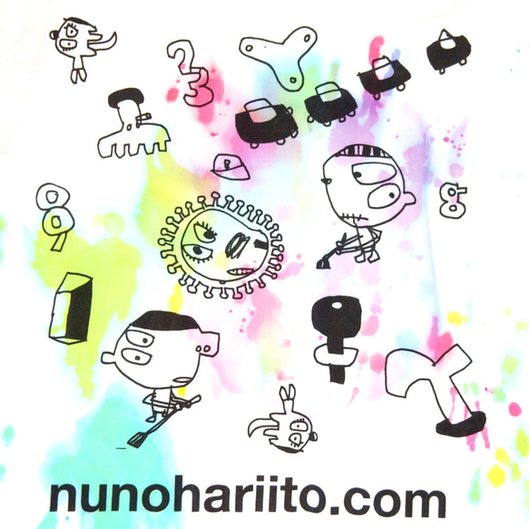 【1点あり】グラフイティを楽しむ、虹色染めTシャツ〜no.09 2枚目の画像