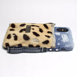 [特賣] iPhoneX所有其他機型兼容，Android /小機箱配獵豹紋牛仔布案例A-Cheetah 第4張的照片