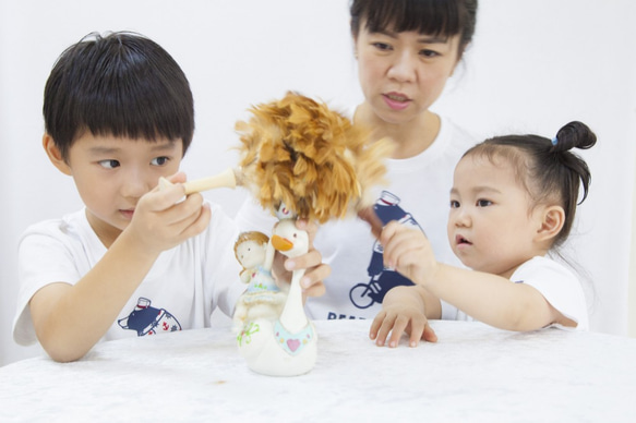 台灣傳統技藝雞毛撢子 - 桌上型清潔毛刷 可愛上市 第6張的照片