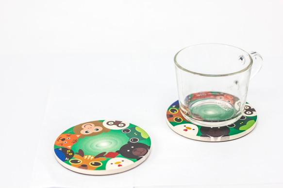 動物狂想曲 - 旺仔雞與他的好朋友、台灣特有種可愛陶瓷吸水杯墊 第1張的照片