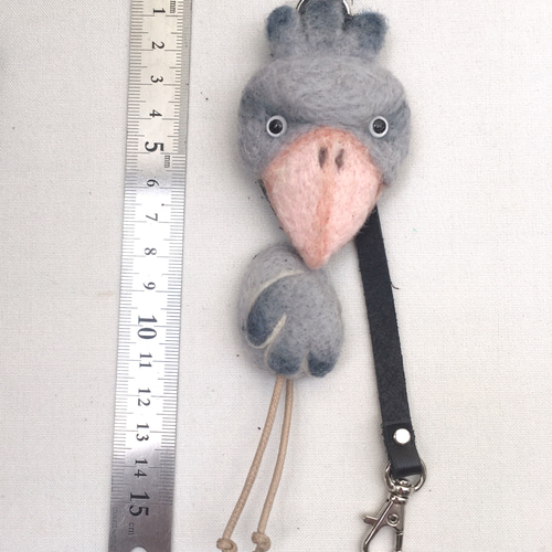 羊毛フェルト ハシビロコウバックチャーム 羊毛フェルト ちくpupu