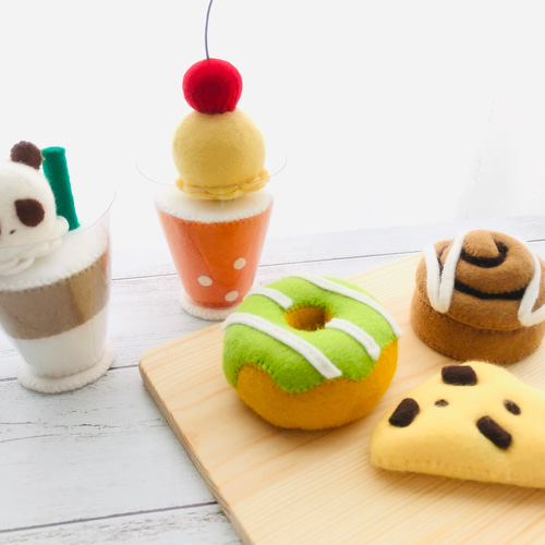 フェルトままごと カフェ フェルトままごと＊カフェセットA① おもちゃ・人形 Petite Paume 通販