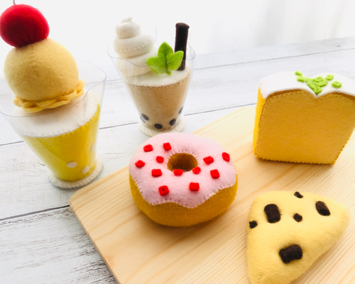 フェルトままごと＊カフェセットB② おもちゃ・人形 Petite Paume 通販