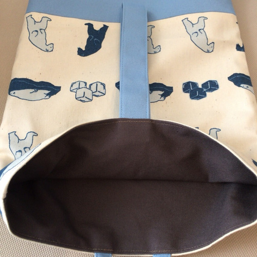 レッスンバッグ&シューズバッグ（上履き入れ）セット☆くま×スカイ