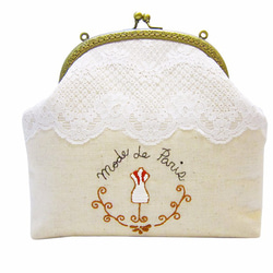 Mode de Paris時尚巴黎刺繡肩背/手拿包Embroidered clasp messenger bag 第5張的照片
