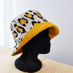 法式女孩風 雙面漁夫帽 豹紋漁夫帽 Leopard pattern Double-sided Bucket hat 第1張的照片