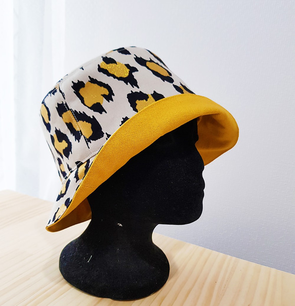 法式女孩風 雙面漁夫帽 豹紋漁夫帽 Leopard pattern Double-sided Bucket hat 第1張的照片