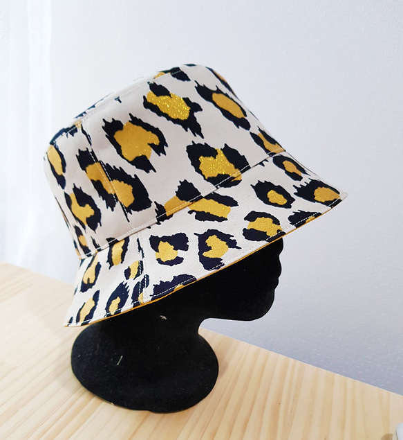 法式女孩風 雙面漁夫帽 豹紋漁夫帽 Leopard pattern Double-sided Bucket hat 第4張的照片