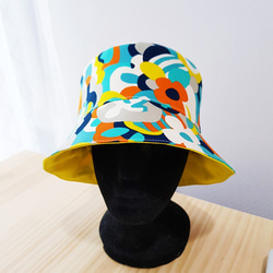 繽紛花朵彩繪 雙面漁夫帽 漁夫帽 日本進口印花布 Double-sided Bucket hat 第8張的照片