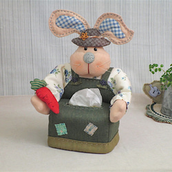 wonderland22 吊帶兔輕巧包面紙盒｜tissue box ｜ティッシュボックスカバー 第1張的照片