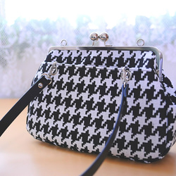 受注製作☆25cm口金使用☆千鳥柄☆がま口2wayショルダー＆ハンドバッグ