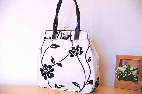 ハンドメイド　大きながま口バッグ　#B289 ハンドメイド 大きながま口バッグ #B289