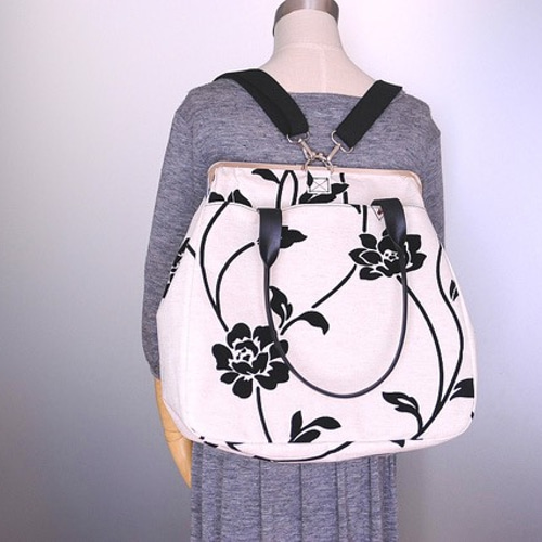 A4サイズ対応】 30cm口金使用☆【超大容量】がま口トートバッグ