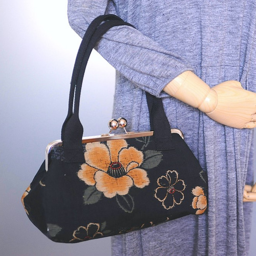 受注製作☆和柄☆花柄☆2way☆がま口ハンドバッグ＆ショルダーバッグ