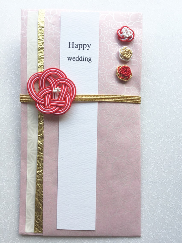 結婚式  ご祝儀袋   ー梅ー  pink白 2枚目の画像
