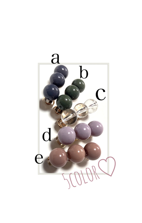 送料込み♡ガラスビーズバレッタ♡全5color♡りかちゃんなどのドール用に◡̈*.。 2枚目の画像