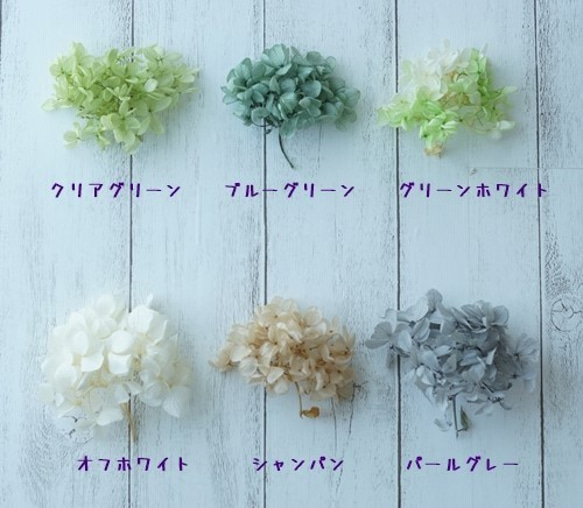 【ご注文専用ページ】小さな髪飾り　紫陽花とカスミ草　プリザーブドフラワー　オフホワイト 7枚目の画像