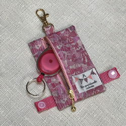 ランドセルに付けられる☆リールキーケース　リバティ　イライザスウォルス　ピンク 3枚目の画像