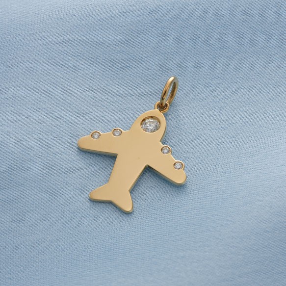 ジェットストリーム（K18イエローゴールドダイヤモンド飛行機チャーム