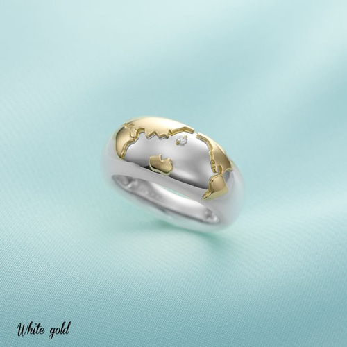 プレシャスアース（ダイヤモンド地球リング）K18×ダイヤモンド【送料  