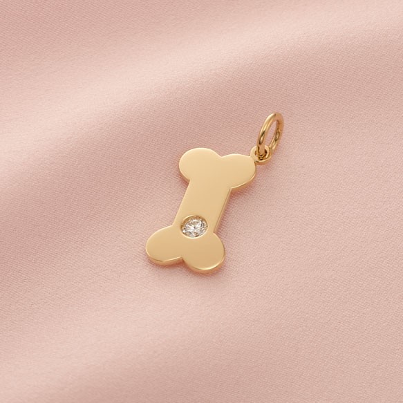 ラブリーパピー（K18YG ダイヤモンド　ドッグボーンチャーム）