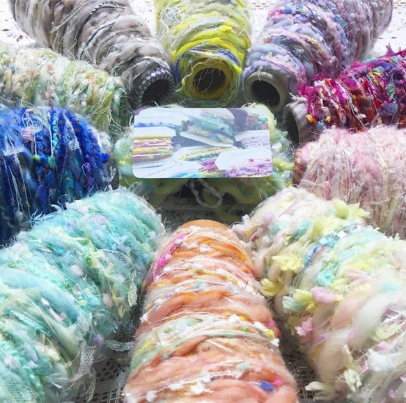 限定版綿菓子カラー手編みワイヤー素材綴じ/手作り素材/手作り素材/手糸ライン/ウール 4枚目の画像