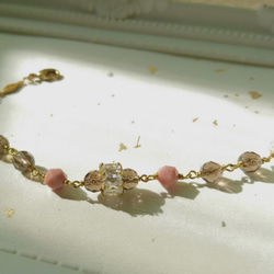 【Creema 浪漫七夕情人禮】 薔薇茶晶鋯石黃銅手鍊  屬於我  Mine 第4張的照片