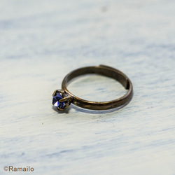 紫水晶施華洛世奇黃銅戒指 第4張的照片