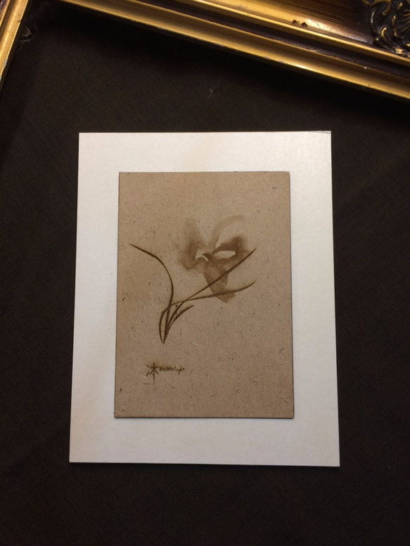 沐光芝蘭 手繪蘭花 雕刻立體萬用卡片 畫作 第1張的照片