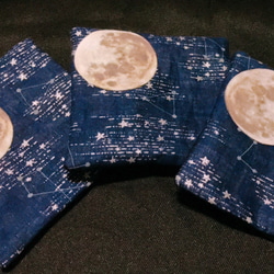 満月と星空 コースター3枚セット 2枚目の画像