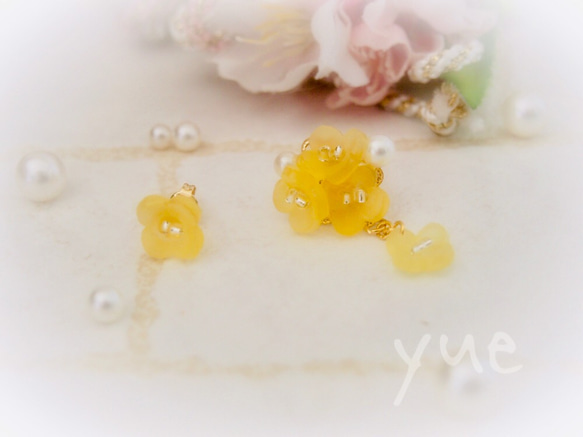 小さな幸せ 〜菜の花〜 ピアス 1枚目の画像