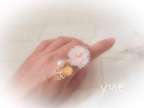 優美な女性 〜月と八重桜〜 指輪 3枚目の画像