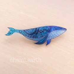 ✴︎アニマルシリーズ✴︎　クジラシリーズセット earthブローチ 2枚目の画像