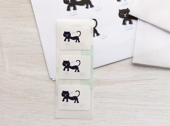 黒猫ちゃん便箋 レターセット 6枚目の画像