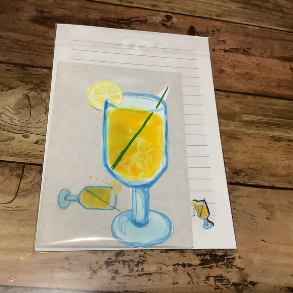 喫茶店シリーズ　レモンスカッシュなレターセット 1枚目の画像