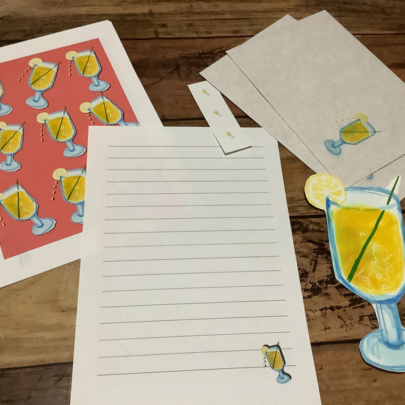 喫茶店シリーズ　レモンスカッシュなレターセット 4枚目の画像
