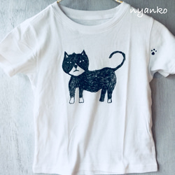 キッズ ねこ ティーシャツTシャツ 1枚目の画像