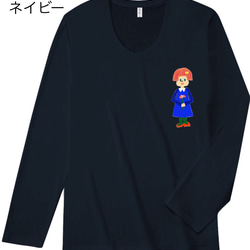 送料込 お花を持った赤い髪の女の子 長袖Tシャツ 全4色 受注製作 S、M、L、XL 4枚目の画像