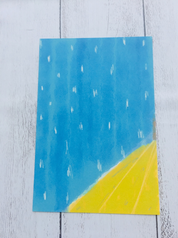 8／13(月)まで送料無料 黄色い傘と雨の日 Tシャツ 　 4枚目の画像