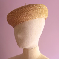 ＜T様専用＞麦わら素材のベレー帽 Elie エリー　黒麦 2枚目の画像